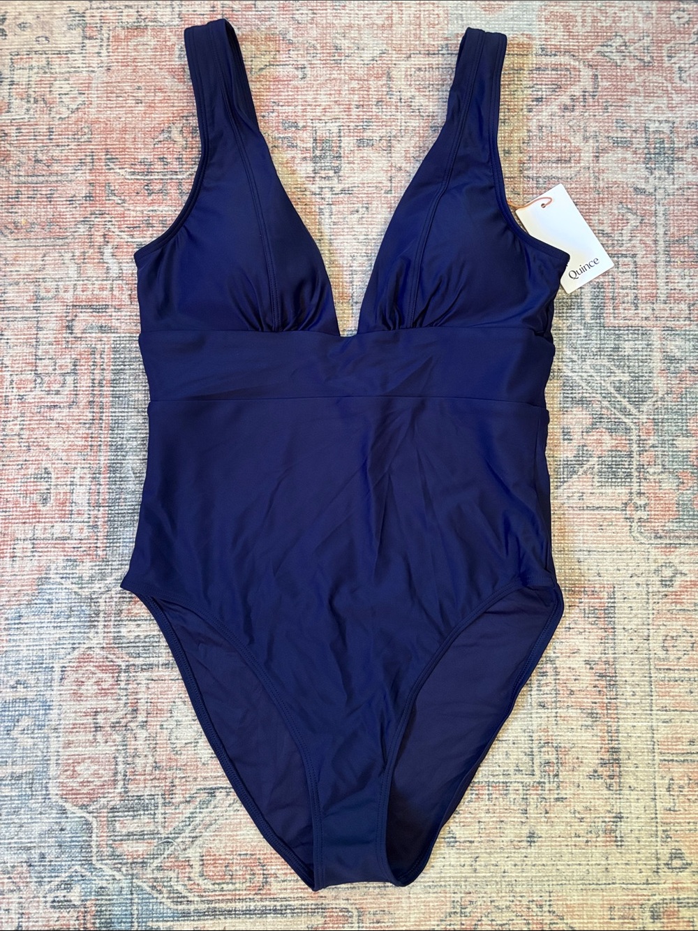 Quince Italian Plunge One-Piece Swimsuit Size Large